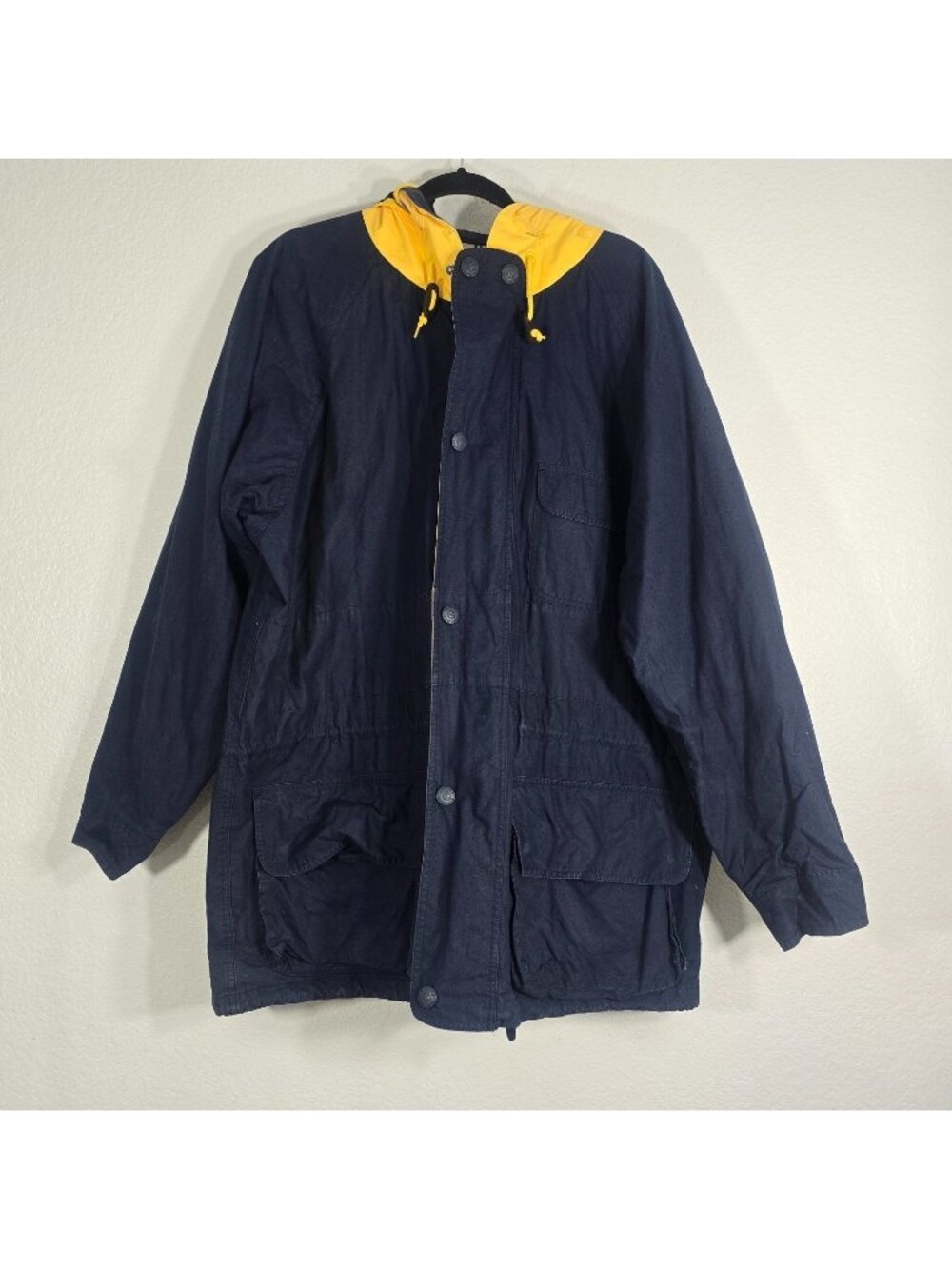 Brooks Brothers Hooded Jacket Men Large Zip Nautical Lined Pockets
